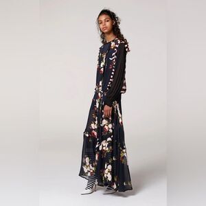 Preen by Thornton Bregazzi Floral Burnout Long Sleeve Dress
